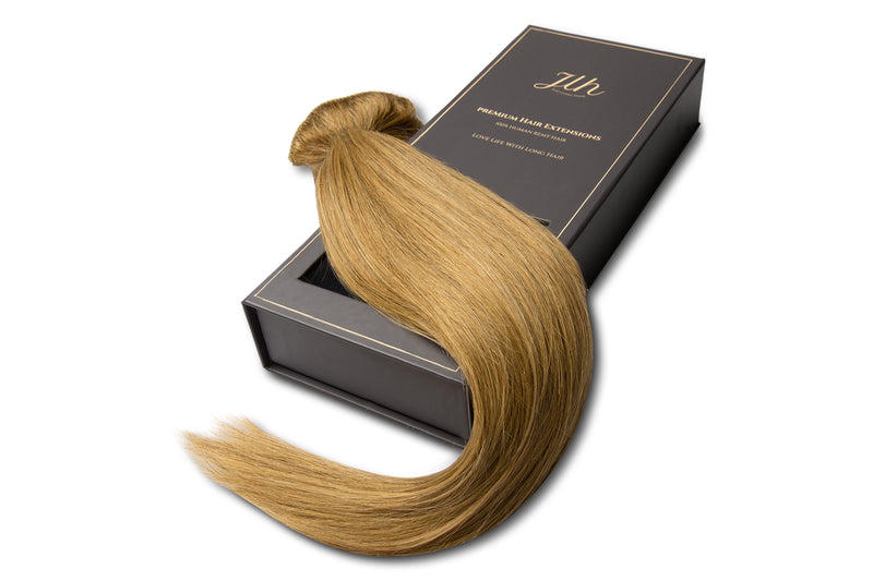 100% Human Remy Hair Extension 8 Piece Clip In - 18" 150g - #16 Golden Blonde