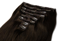 100% Human Remy Hair Extension 8 Piece Clip In - 24" 200g - #2 Off Black