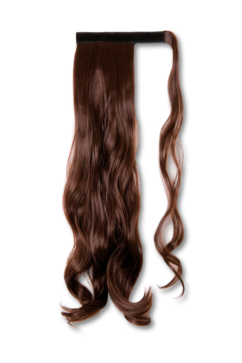 Synthetic Wrap Around Curly Ponytail  - #4 Light Chocolate Brown