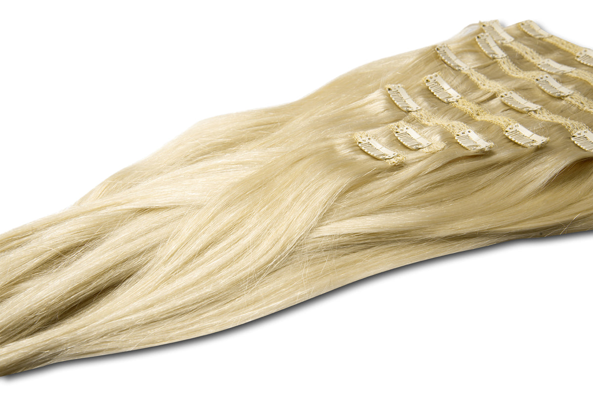 100% Human Remy Hair Extension 8 Piece Clip In - 24" 200g - #613 Vanilla Blonde