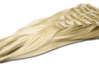 100% Human Remy Hair Extension 8 Piece Clip In - 24" 200g - #613 Vanilla Blonde