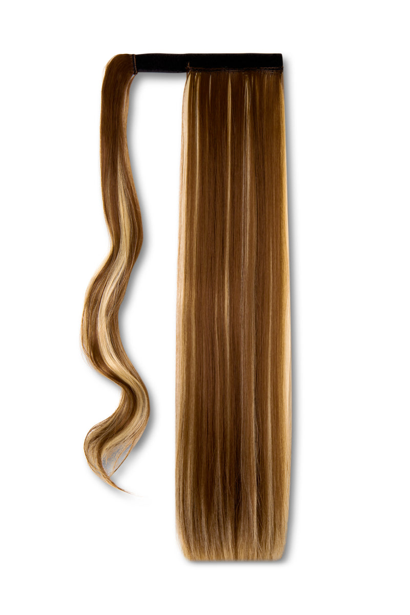 Synthetic Wrap Around Straight Ponytail - #F12/613 Light Golden Vanilla Brown Blonde